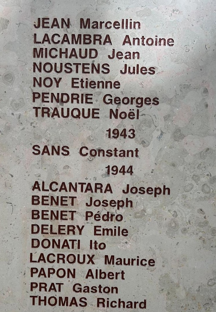 Plaque commemorative limoux 1940 1943 1944
